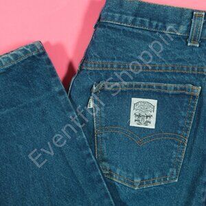 Vintage Levis White Patch Jeans Womens 28 Blue High Waist Slim Tapered Leg 80s